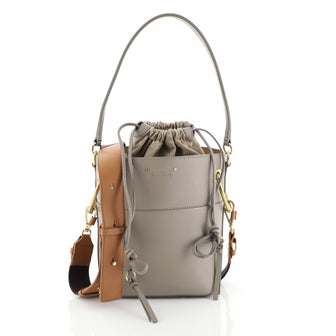 Chloe Roy Bucket Bag Leather Small Gray 455451