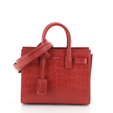 Saint Laurent Sac de Jour NM Bag Crocodile Embossed Leather Nano
