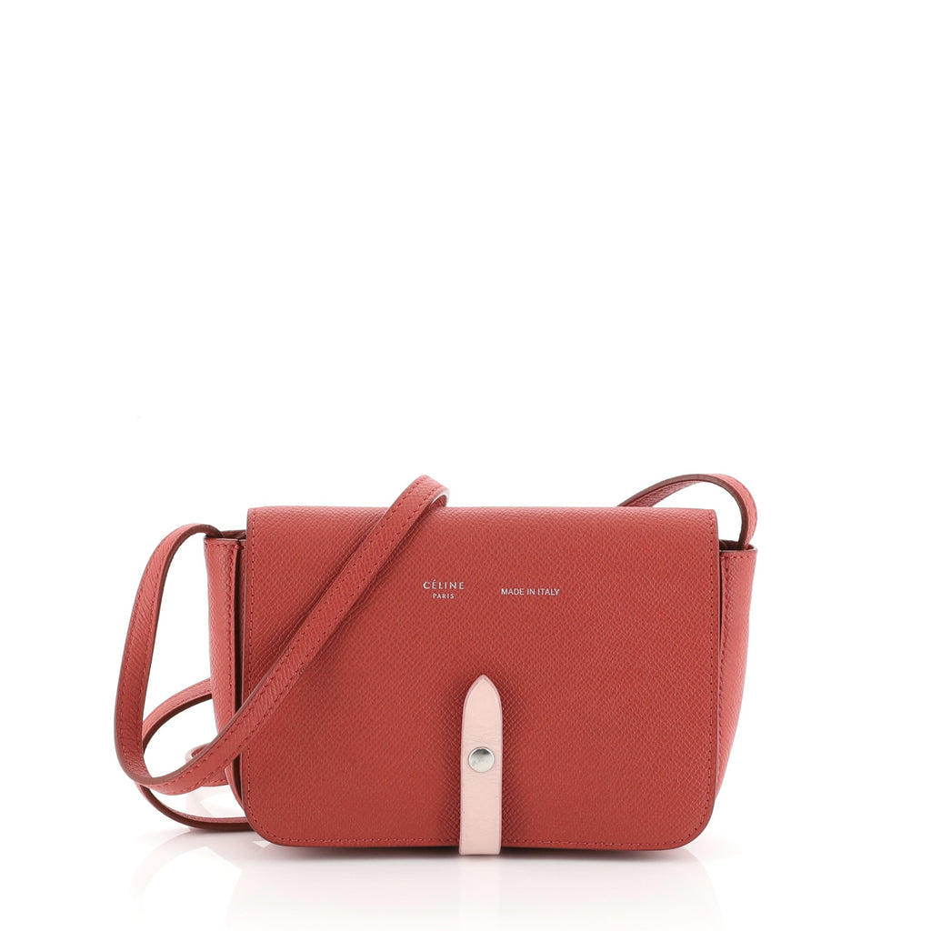 Celine Strap Clutch Leather Red 455602