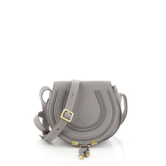 Chloe Marcie Crossbody Bag Leather Mini Gray 455663