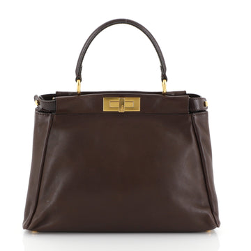 Fendi Peekaboo Bag Soft Leather Large Brown 455701