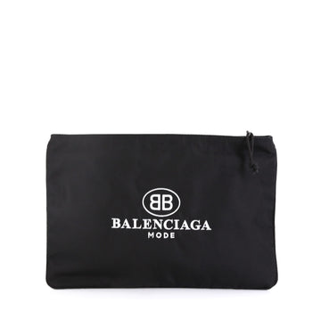 Balenciaga Explorer Zip Pouch Embroidered Canvas Large Black 4560017