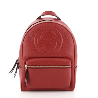 Gucci Soho Chain Backpack Leather Red 4560023