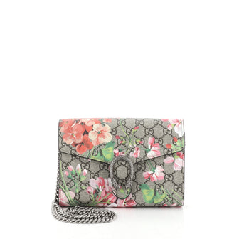 Gucci Dionysus Chain Wallet Blooms Print GG Coated Canvas Small Brown 4560026