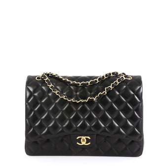 Classic Double Flap Bag Quilted Lambskin Maxi