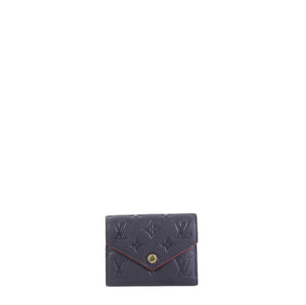 Louis Vuitton Compact Victorine Wallet Monogram Empreinte Leather  Blue 4560065