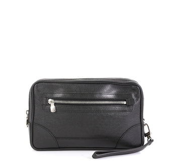 Louis Vuitton Pavel Handbag Taiga Leather Black 4560066