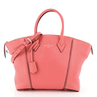 Louis Vuitton Soft Lockit Handbag Leather MM Pink 456006