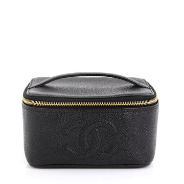 Chanel Vintage Timeless Cosmetic Case Caviar Small Black 4560075