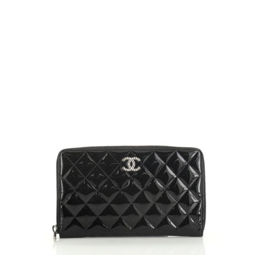 Chanel Brilliant Zip Around Organizer Quilted Patent Large
