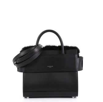 Givenchy Horizon Satchel Leather with Fur Mini Black 456273
