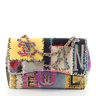 Chanel Flap Bag Multicolor Patchwork Jumbo Yellow 456276