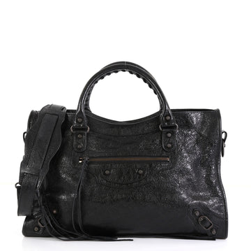 Balenciaga City Classic Studs Bag Leather Medium Black 4563901