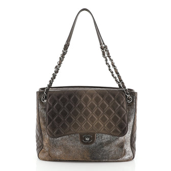 Chanel Paris-Salzburg Flap Tote Quilted Leather and Pony Hair Large