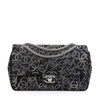 Chanel Paris-Shanghai Pudong Flap Bag Strass Embellished Tweed Medium