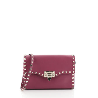 Valentino Rockstud Flip Lock Flap Bag Leather Medium