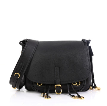 Prada Corsaire Messenger Bag Calfskin and Saffiano Leather 