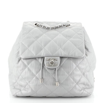 Chanel Ground Control Flap Backpack Quilted Iridescent Calfskin Small Metallic 45658105