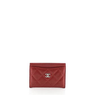 Chanel Classic Card Holder Quilted Caviar Red 45658110