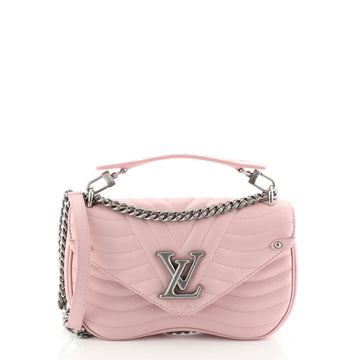 Louis Vuitton New Wave Chain Bag Quilted Leather MM Pink 45658112