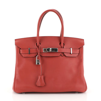 Hermes Birkin Handbag Red Swift with Palladium Hardware 30 Red 4565818