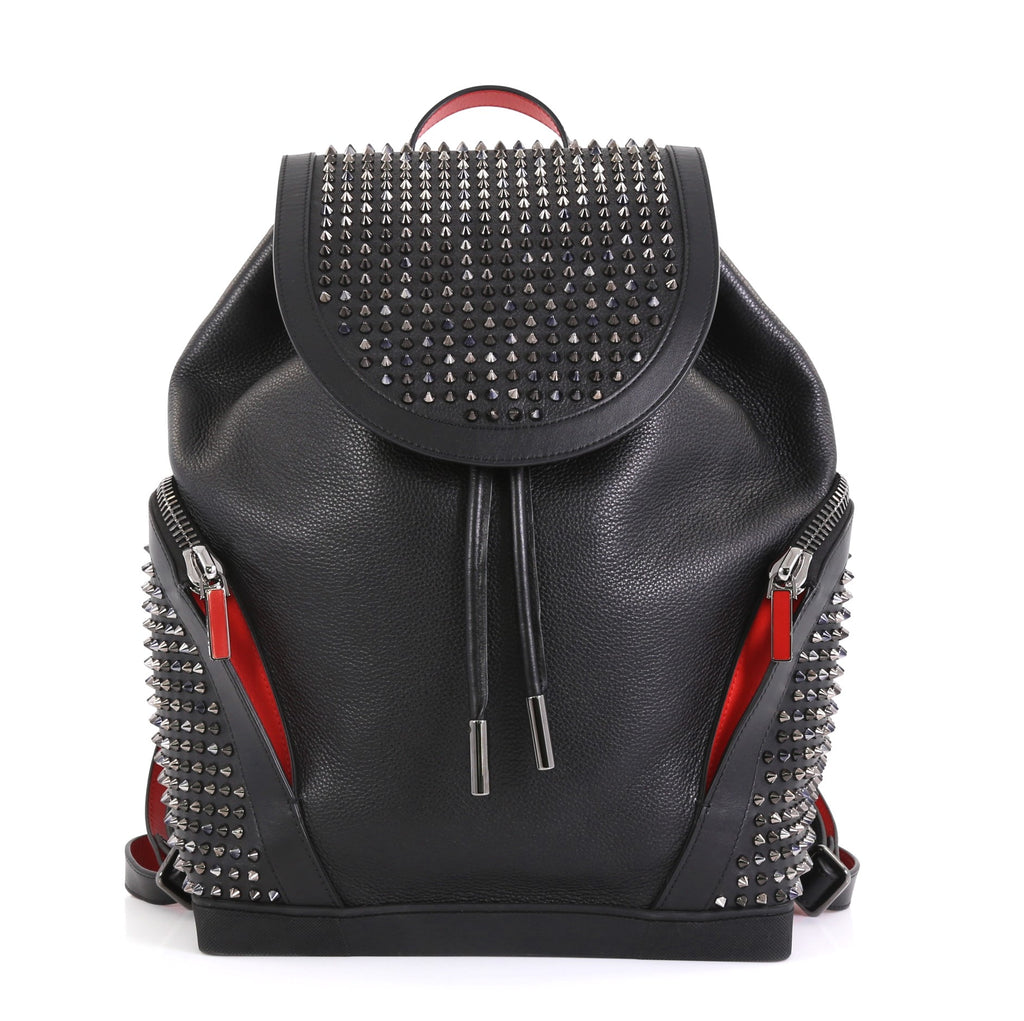 Christian Louboutin Black/Red 'Explorafunk' Studded Leather