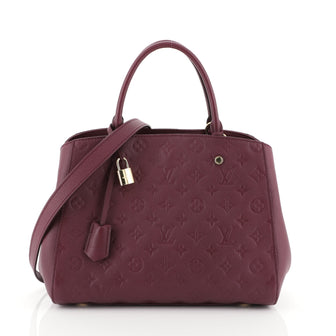 Louis Vuitton Montaigne Handbag Monogram Empreinte Leather MM Purple 456583