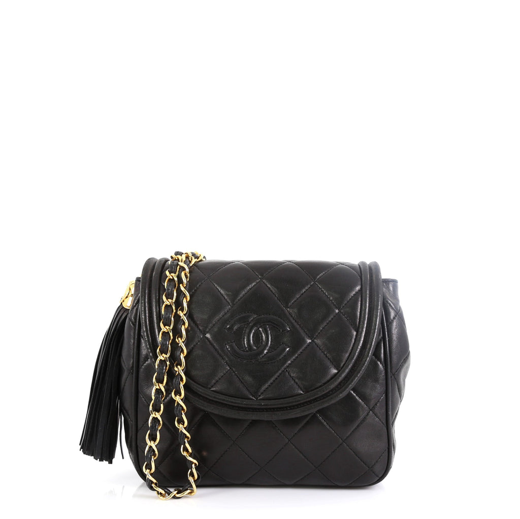 Chanel Vintage Timeless CC Shoulder Bag Quilted Lambskin Small Black 4565858