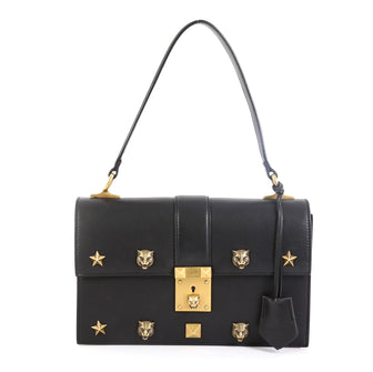 Gucci Animalier Lock Shoulder Bag Leather Small Black 4565880