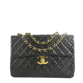 Chanel Vintage Classic Single Flap Bag Quilted Lambskin Maxi Black 4565895