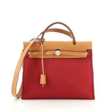 Hermes Herbag Zip Leather and Toile 31