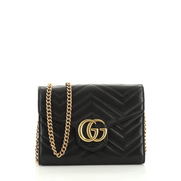 Gucci GG Marmont Chain Wallet Matelasse Leather Mini