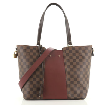 Louis Vuitton Jersey Handbag Damier with Leather 