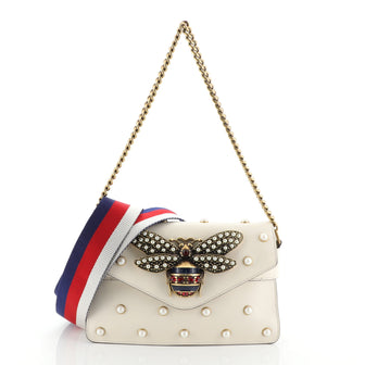 Broadway Pearly Bee Shoulder Bag Embellished Leather Mini