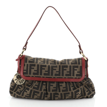 Fendi Chef Flap Bag Zucca Canvas Small Brown 456913