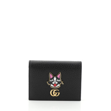 Gucci GG Marmont Card Case Embellished Leather Black 456914