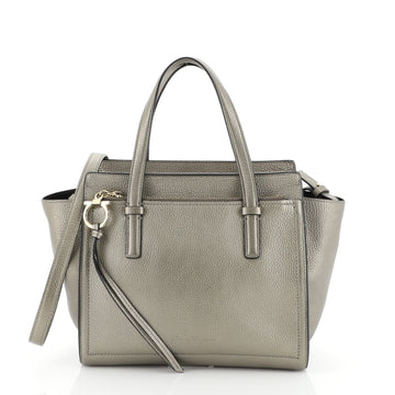 Salvatore Ferragamo Amy Tote Pebbled Leather Mini Metallic 4570815