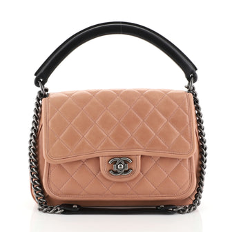 Chanel Prestige Flap Bag Quilted Calfskin Medium Pink 4570818