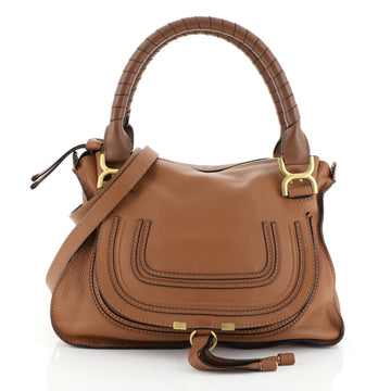 Chloe Marcie Satchel Leather Medium Brown 457084