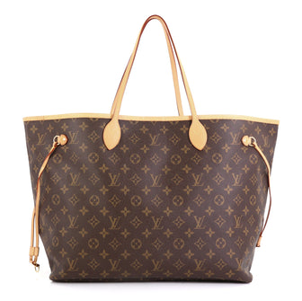 Louis Vuitton Neverfull Tote Monogram Canvas GM Brown 457092