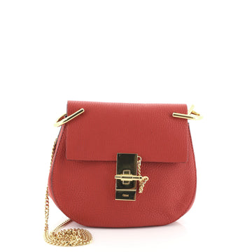 Chloe Drew Crossbody Bag Leather Small Red 457143