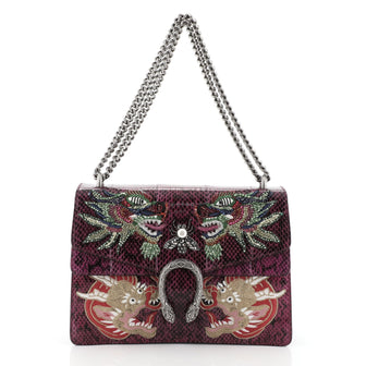 Gucci Dionysus Bag Embellished Python Medium Purple 457151