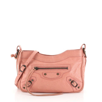 Balenciaga Hip Classic Studs Crossbody Bag Leather Pink 4571902