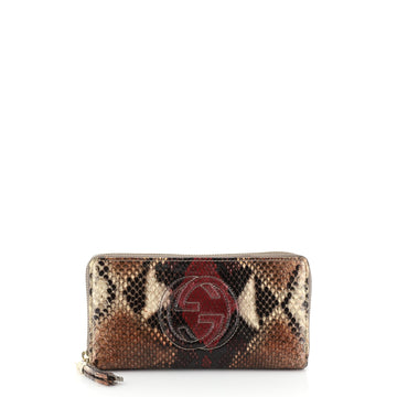 Gucci Soho Zip Around Wallet Python Brown 457211