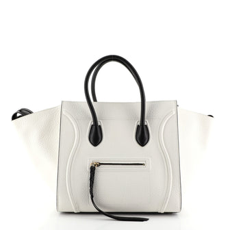 Celine Phantom Bag Grainy Leather Medium White 457541