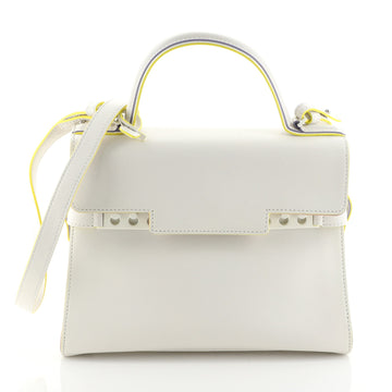 Delvaux Tempete Top Handle Bag Leather MM White 457572