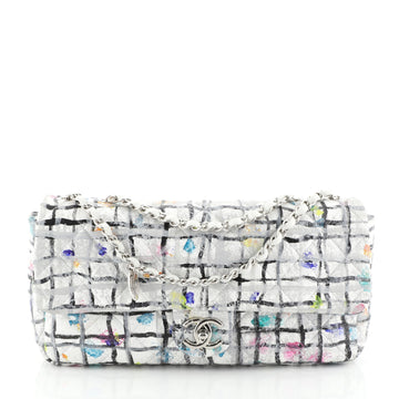 Chanel CC Flap Bag Hand Painted Leather EW White 457651