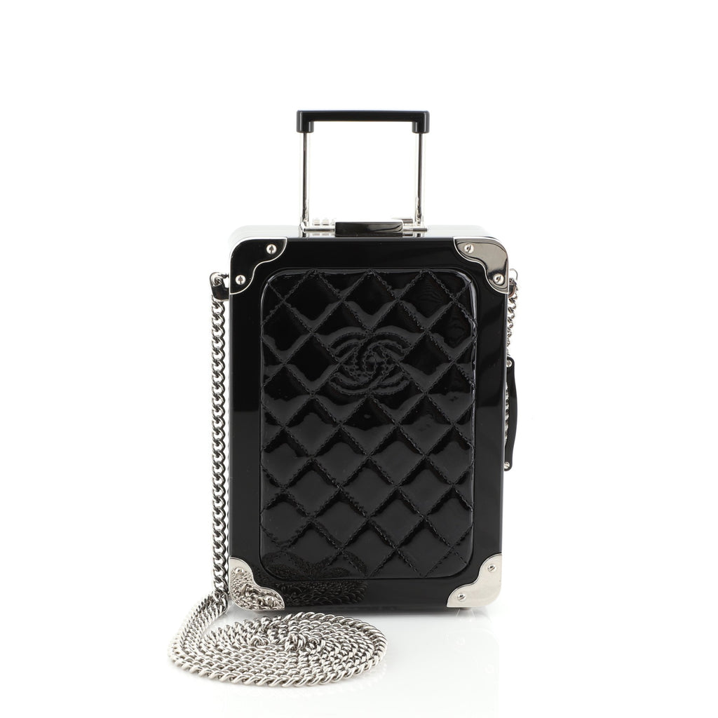 Chanel Trolley Minaudiere Plexiglass and Quilted Patent Black 457661