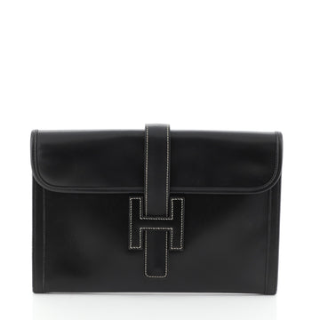 Hermes Jige Clutch Box Calf PM Black 4576912