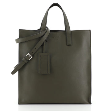 Prada Open Tote Vitello Daino Large Green 4576916